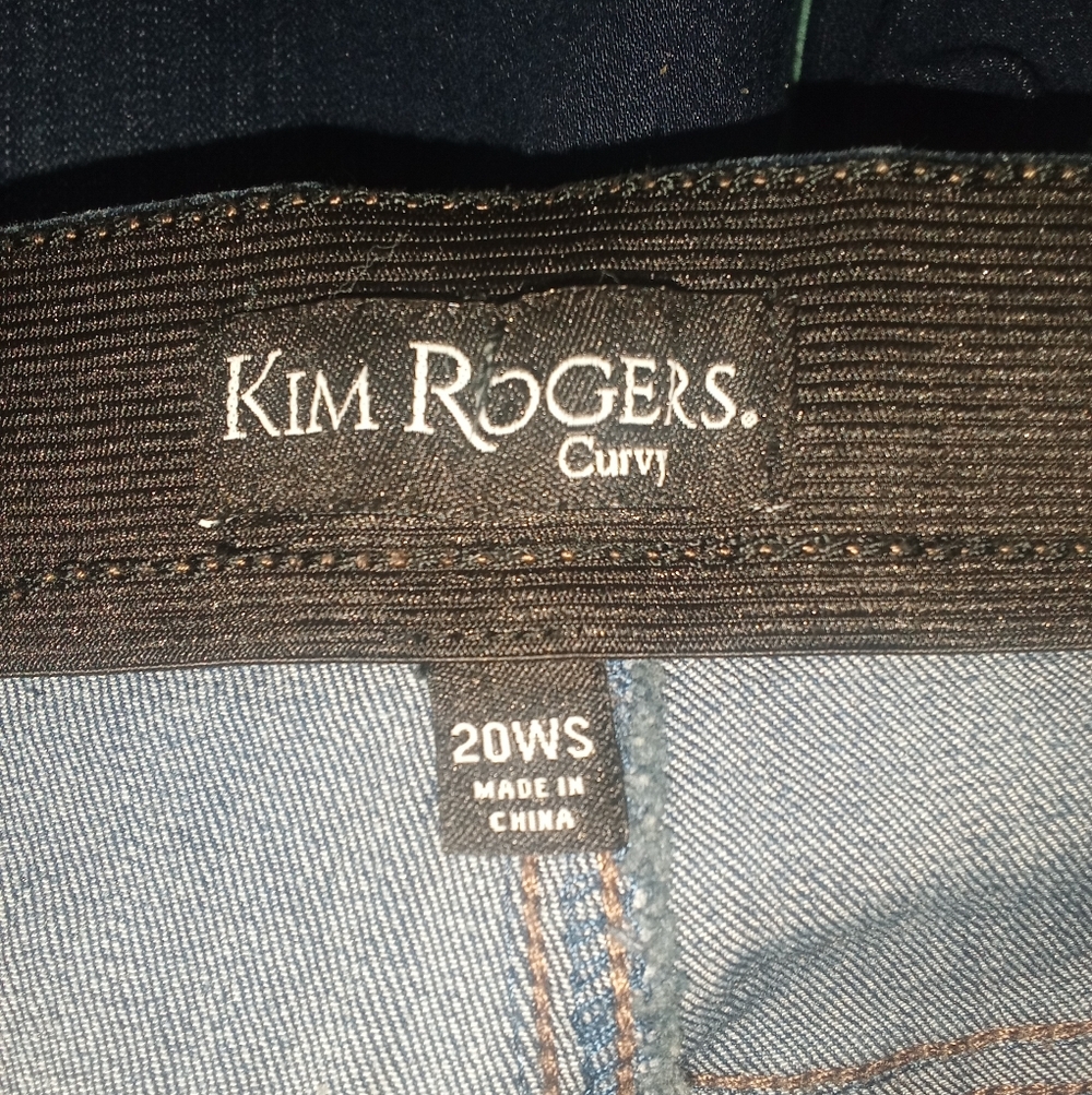 💙 NWOT Womens Kim Rogers Dark Wash Jeans 20W Casual Denim Comfy - Picture 2 of 3